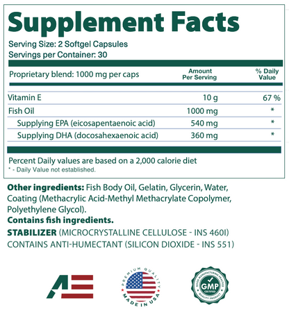 Omega 3 - Ultra Pure Fish Oil - Com Vitamina E